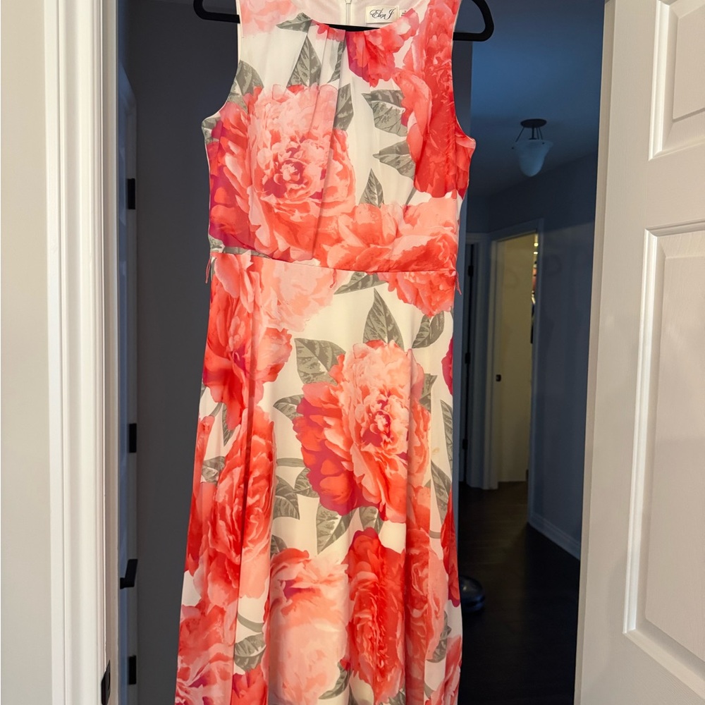 Eliza J Red and White Floral Maxi Dress